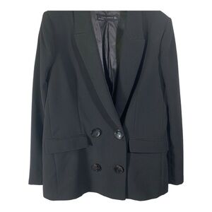 Zara Women's Black double Breasted Polyester Blazer Size L